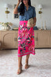Karleedress High Rise Tropic Print Midi Skirt