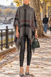 Karleedress Chicest Tassel Lattice Cloak Poncho Sweater (A)