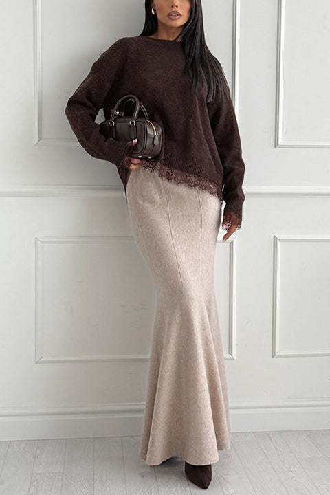 Elegant High Rise Maxi Mermaid Skirt
