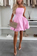 Karleedress Strapless Tube Pocketed Bubble Mini Dress