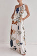 Karleedress Tie Knot One Shoulder Floral Print Maxi Dress