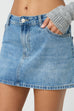 Karleedress One Button Pocketed Denim Mini Skirt