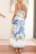Karleedress Pocketed Side Slit Printed Maxi Cami Dress