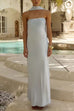 Karleedress Strapless Tube Satin Maxi Dress