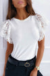 Karleedress Crewneck Lace Ruffle Short Sleeves Top