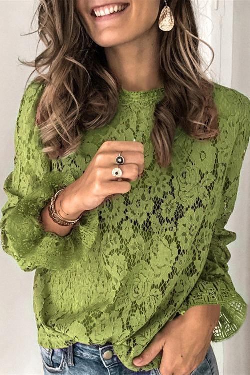Karleedress Floral Lace Crochet Hollow Out Shirts