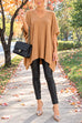 V Neck Loose Fit Solid Poncho Sweater (A)