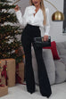 Karleedress High Rise Ruched Bell Bottom Pants