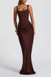 Karleedress Sleeveless Ruched Solid Bodycon Maxi Dress