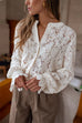 Karleedress Ruffle Long Sleeves Button Up Lace Shirt