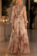 Karleedress Puff Long Sleeves High Waist Floral Print Maxi Dress