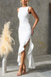 Sleeveless Lace-up Backless Ruffle Hem Slit Maxi Dress