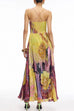 Spaghetti Strap Waisted Floral Print Swing Maxi Dress