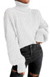 Karleedress Turtleneck Drop Shoulder Comfy Pullover Sweater