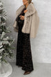 High Rise Glitter Sequin Wide Leg Pants