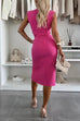 Karleedress Crewneck Sleeveless Slit Bodycon Midi Dress
