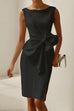 Karleedress Sleeveless Bow Knot Waist Pencil Dress