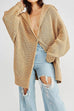 Karleedress Collared Drop Shoulder Button Down Sweater Cardigan