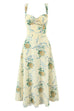 Karleedress Lace Trim Drawstring Floral Print Midi Cami Dress
