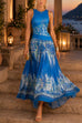 Karleedress Crewneck Sleeveless Printed Flowy Maxi Dress
