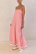 Karleedress Strapless Color Block Loose Fit Maxi Dress