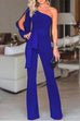 Karleedress One Shoulder Slit Sleeve Tie Knot Jumpsuit(7 Colors)