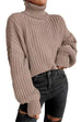 Karleedress Turtleneck Drop Shoulder Comfy Pullover Sweater