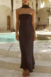 Karleedress Strapless Tube Satin Maxi Dress