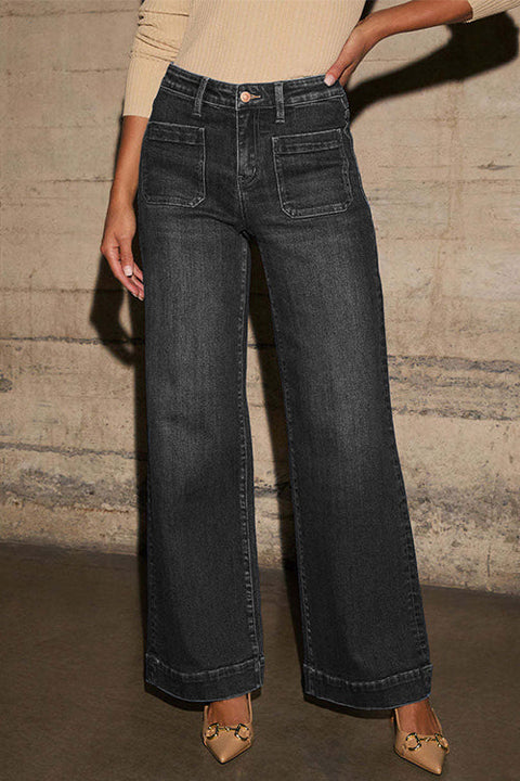 Karleedress High Rise Double Patch Pocket Straight Leg Pants