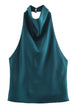 Karleedress Chic Halter Cowl Neck Sleeveless Satin Top