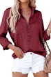 Karleedress Solid Long Sleeves Button Up Satin Shirt
