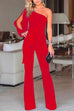 Karleedress One Shoulder Slit Sleeve Tie Knot Jumpsuit(7 Colors)