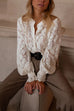 Karleedress Ruffle Long Sleeves Button Up Lace Shirt