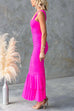 Karleedress Sleeveless Cut Out Ruched Ruffle Bodycon Maxi Dress