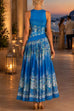 Karleedress Crewneck Sleeveless Printed Flowy Maxi Dress