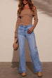 Karleedress Chic Straight Wide Leg Denim Pants