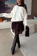 Asymmetrical One Shoulder Long Sleeves Casual Sweater