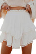Karleedress Elastic Waist Ruffle Layered Mini Skirt