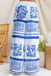 Elastic Waist Wide Leg Printed Pants