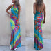 Karleedress Sleeveless Halter Backless Maxi Tie Dye Dress
