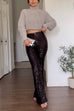 Karleedress High Rise Sequin Bell Bottom Pants