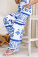 Elastic Waist Wide Leg Printed Pants