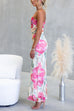 One Shoulder Floral Print Ruched Bodycon Maxi Dress