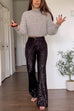 Karleedress High Rise Sequin Bell Bottom Pants