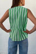 Karleedress Crewneck Sleeveless Striped Ruffle Bow Top