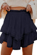 Karleedress Elastic Waist Ruffle Layered Mini Skirt