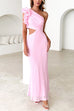 Karleedress Frill One Shoulder Sleeveless Cut Out Maxi Dress