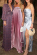 Karleedress Strapless Tube Gradient Ombre Satin Maxi Party Dress