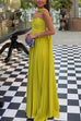 Karleedress Strapless Back Lace-up Pleated Maxi Dress