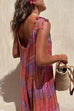 Karleedress V Neck Tie Shoulder Pockets Tie Dye Cami Jumpsuit